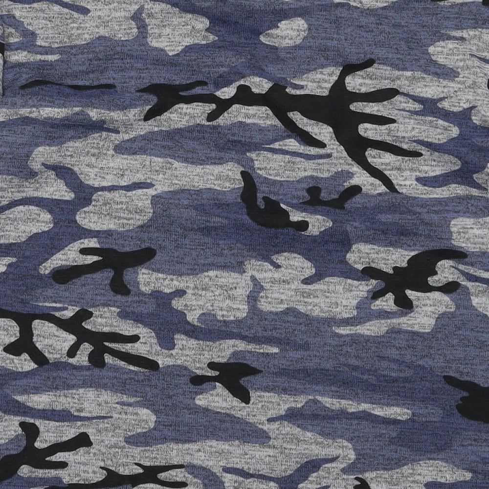 Blossom Womens Blue Camouflage Polyester Pullover Sweatshirt Size M Pullover