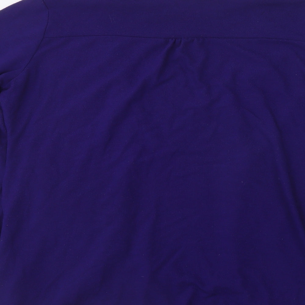 Preworn Womens Purple Round Neck Polyester Cardigan Jumper Size L