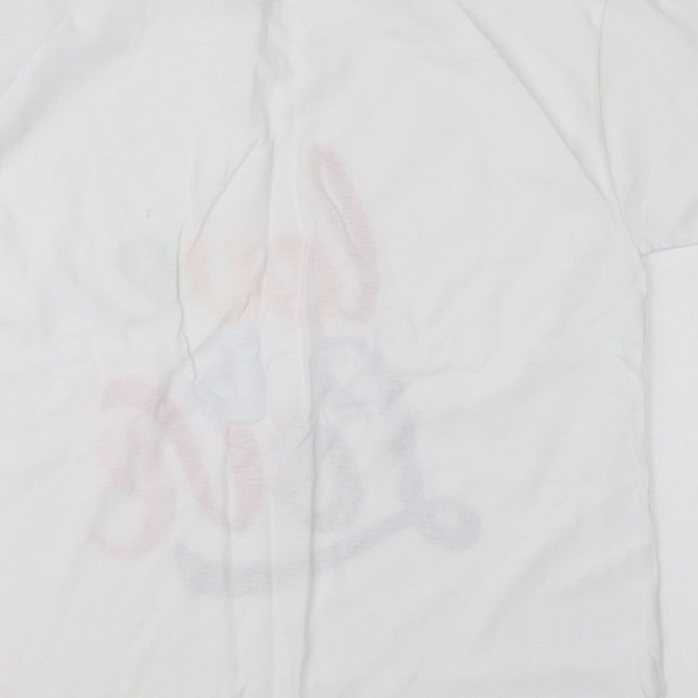 Fruit of the Loom Girls White Cotton Basic Polo Size 9-10 Years Crew Neck