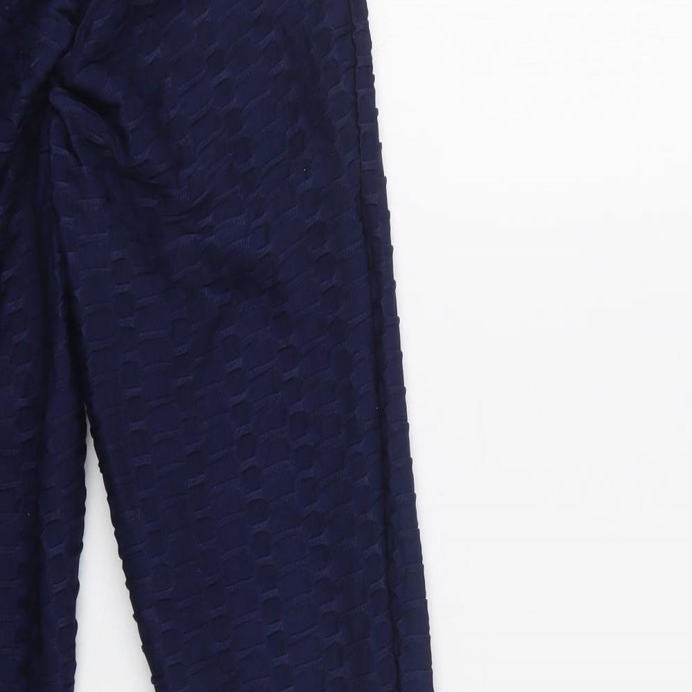 Matalan Womens Blue Polyester Compression Leggings Size 10 L28 in Regular