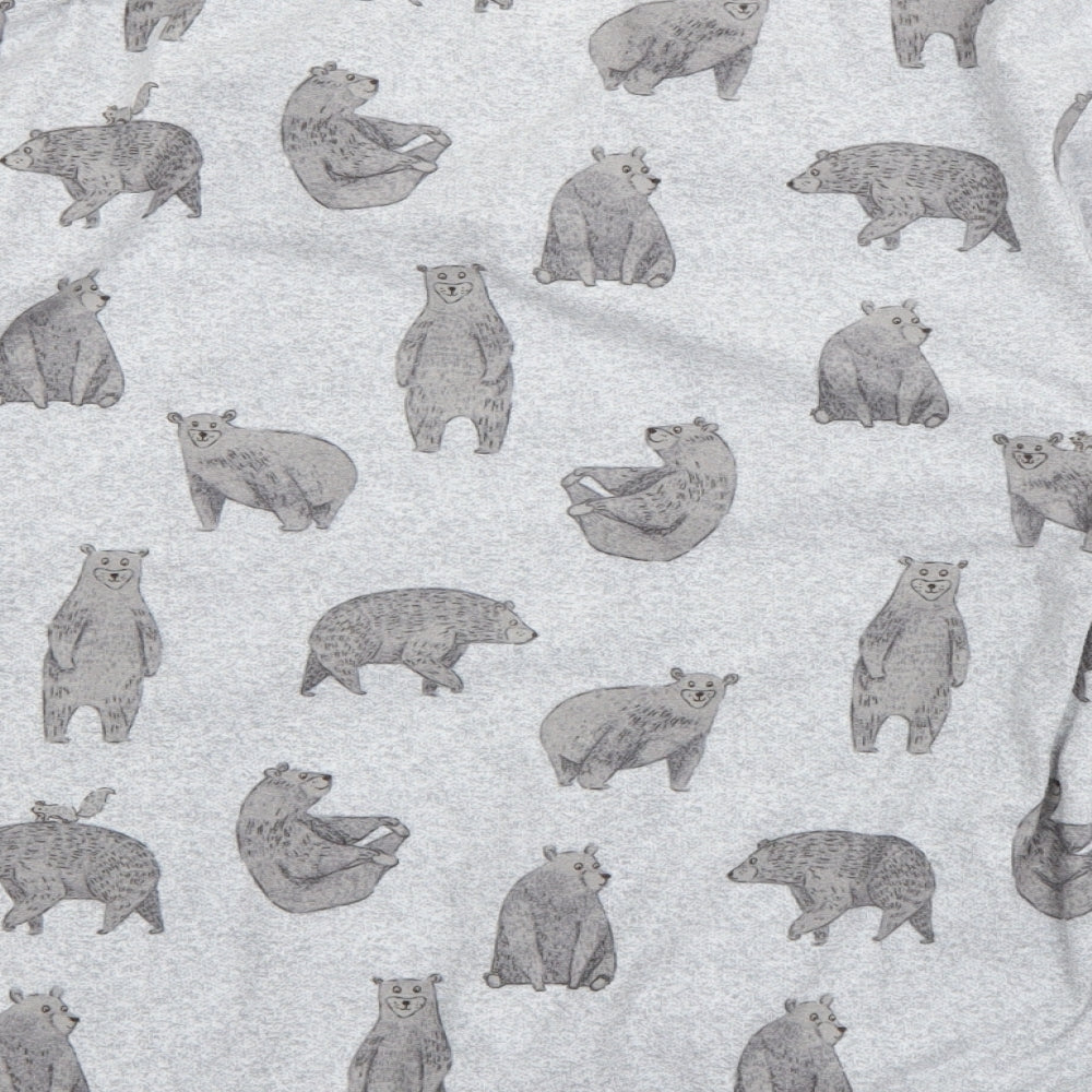 NEXT Womens Grey Geometric Polyester Top Pyjama Top Size XS - Bear