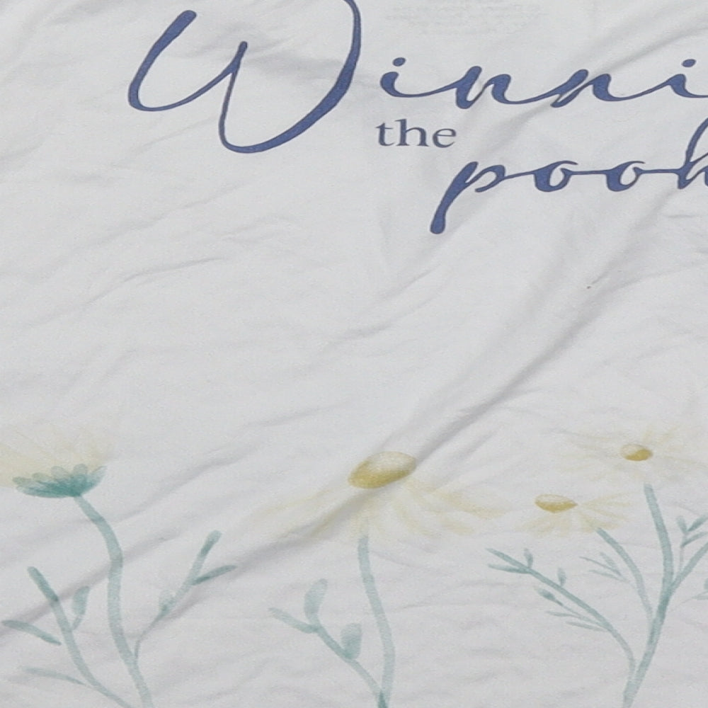 Primark Womens White Solid Polyester Top Pyjama Top Size 10 - Winnie the Pooh