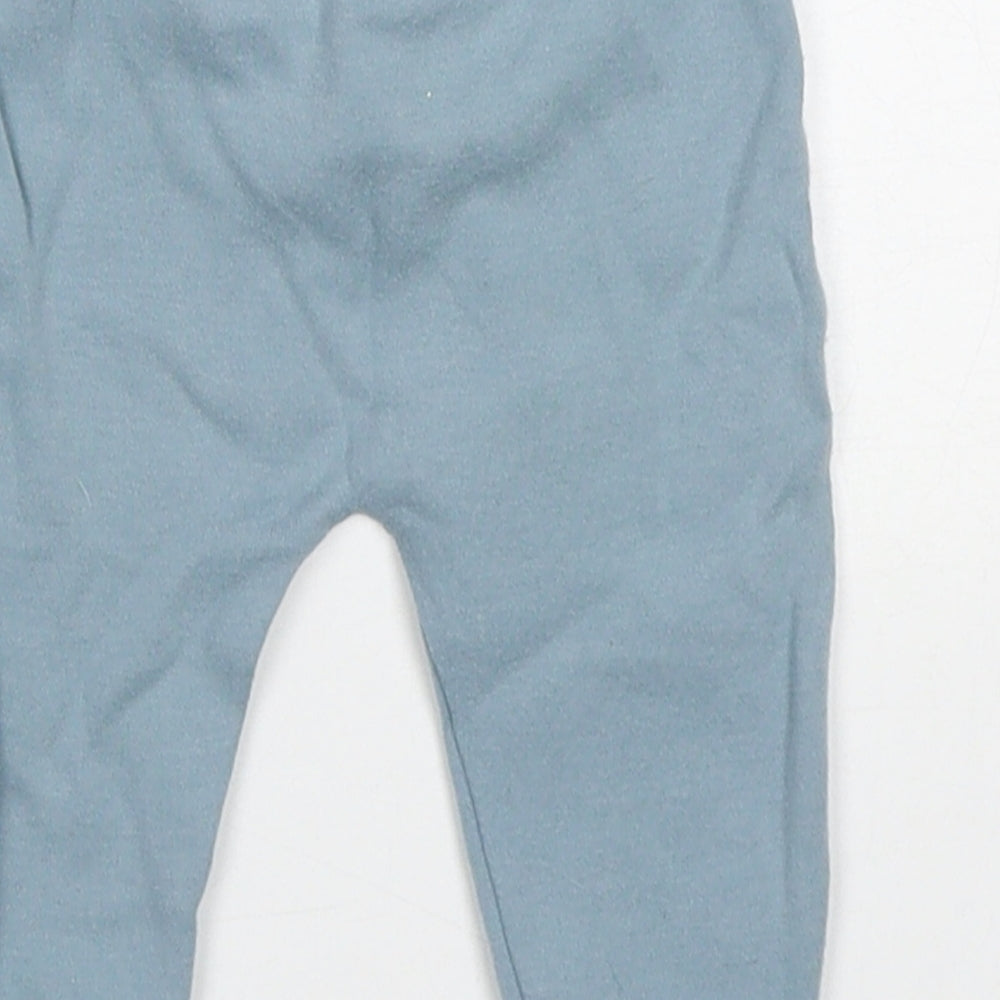 M&Co Boys Blue Cotton Sweatpants Trousers Size 0-3 Months - Mouse