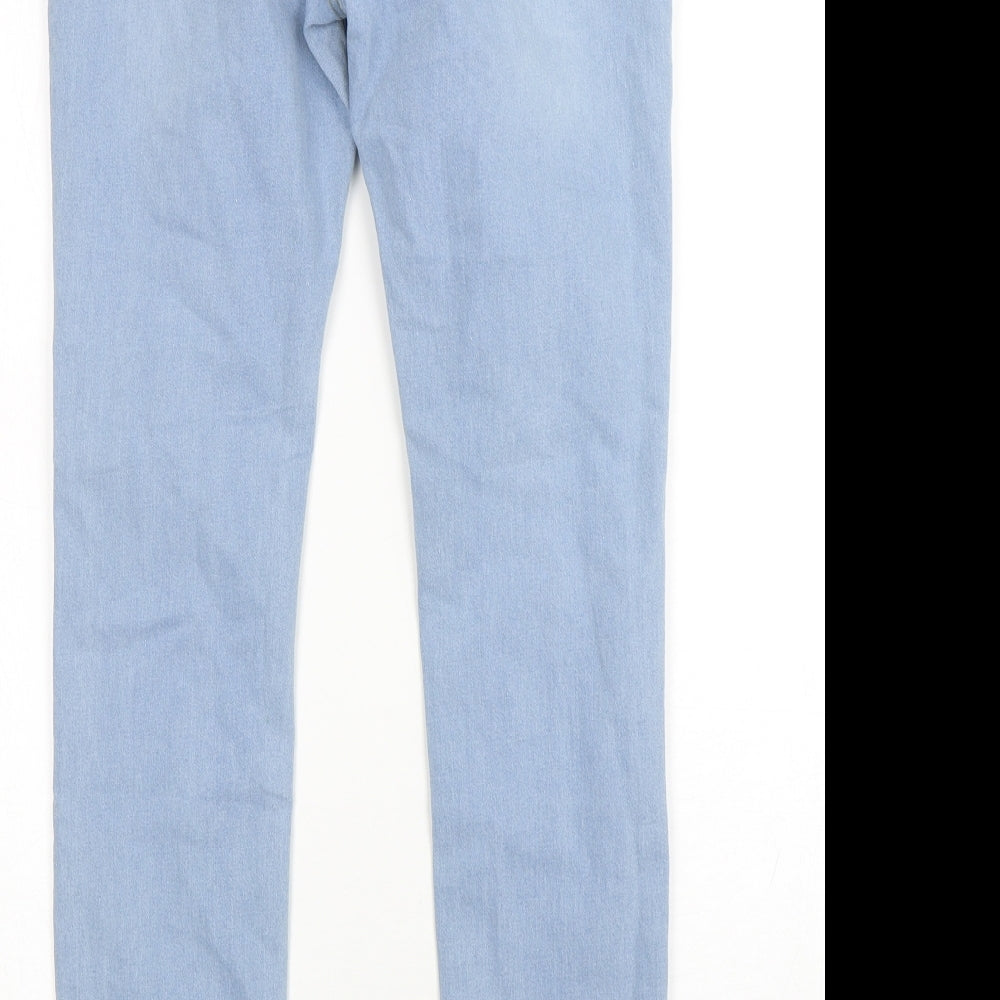 Preworn Womens Blue Cotton Skinny Jeans Size L L29 in Regular