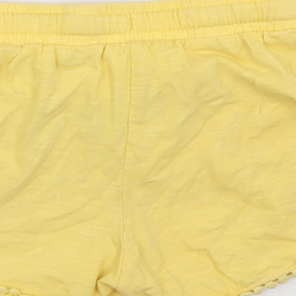 F&F Girls Yellow Cotton Bermuda Shorts Size 5-6 Years Regular