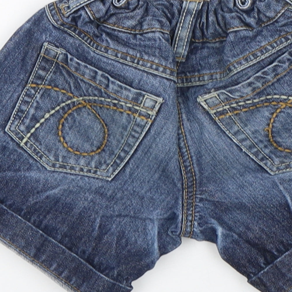 NEXT Girls Blue Cotton Boyfriend Shorts Size 6 Years Regular