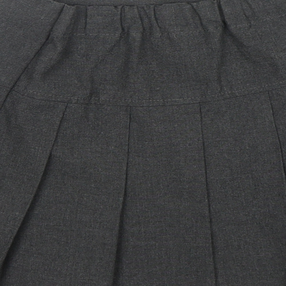 M&S Girls Grey Polyester Pleated Skirt Size 3-4 Years Regular