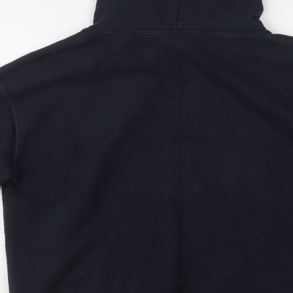 Awdis Mens Blue Cotton Pullover Hoodie Size L