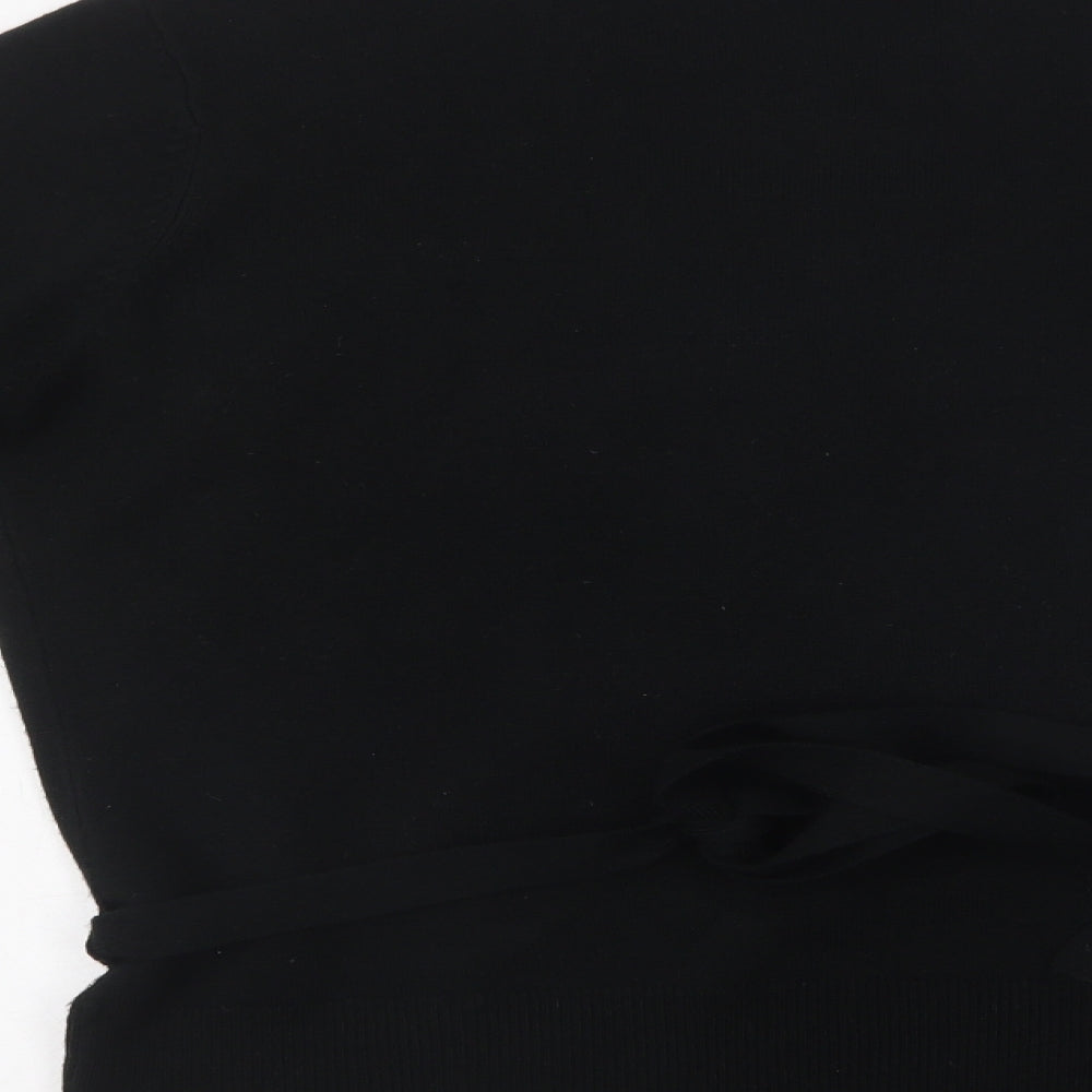 Debenhams Womens Black V-Neck Acrylic Wrap Jumper Size 16