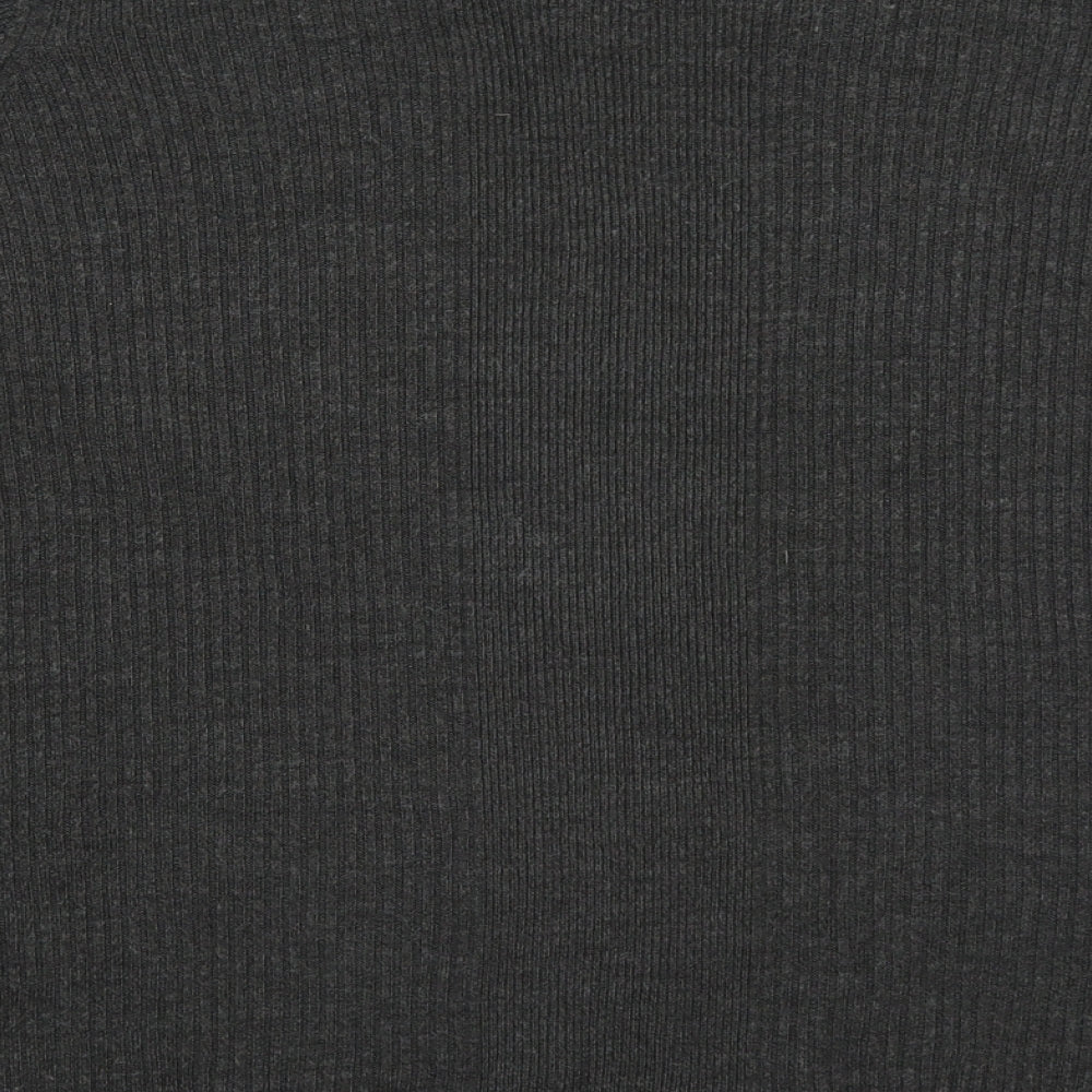 Marks and Spencer Womens Grey V-Neck Acrylic Pullover Jumper Size 16