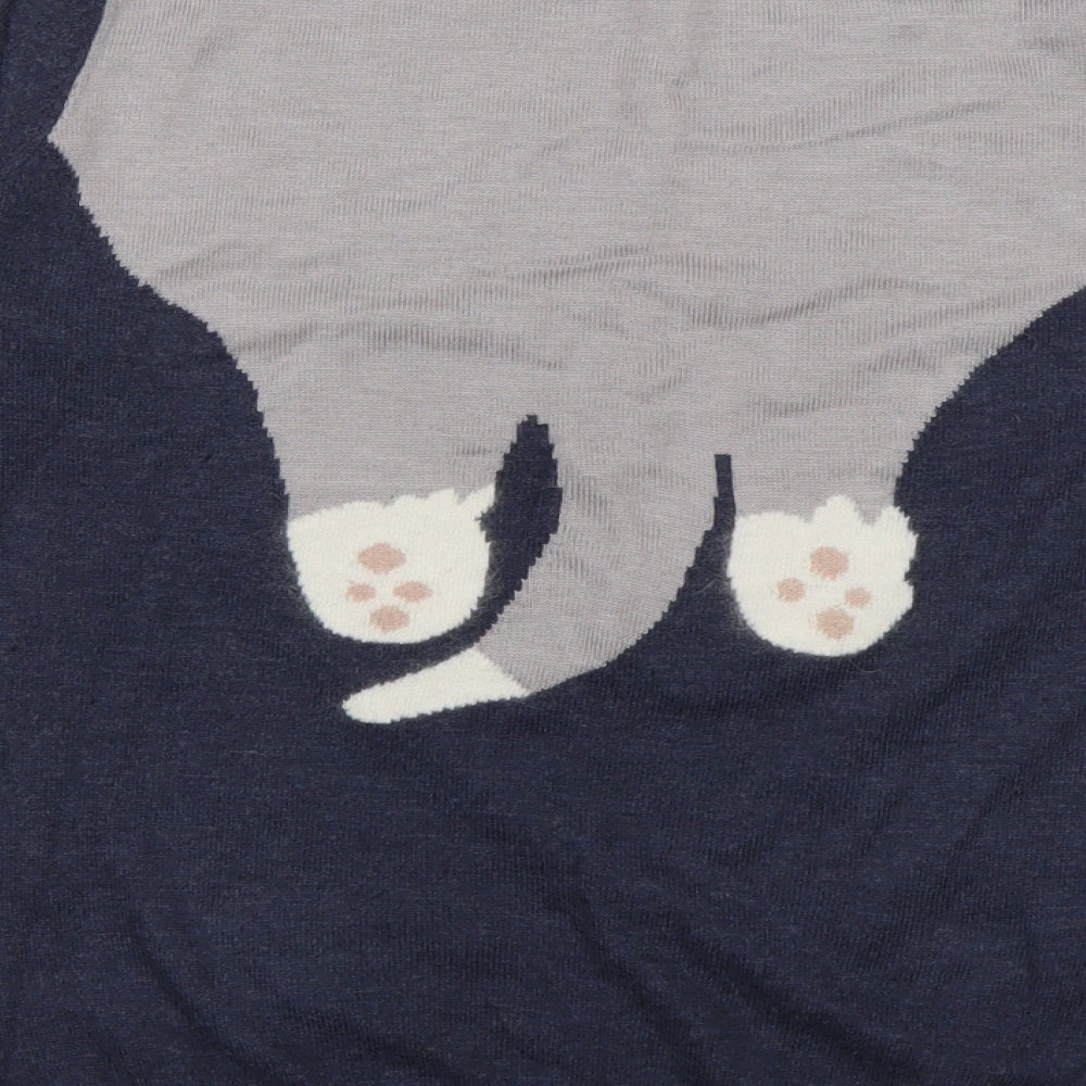 Debenhams Womens Blue Collared Acrylic Pullover Jumper Size 14 - cat