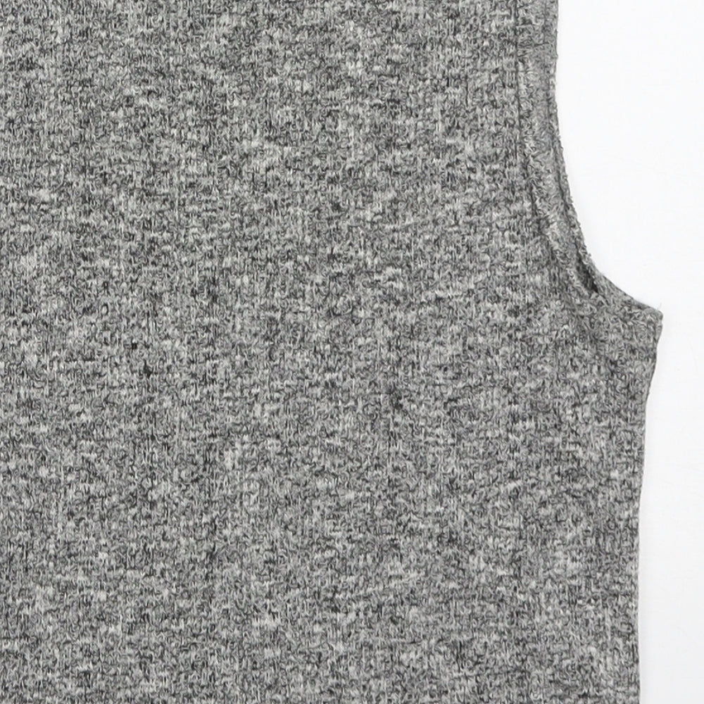 Candy Couture Girls Grey Acrylic Basic Tank Size 12-13 Years Round Neck Pullover