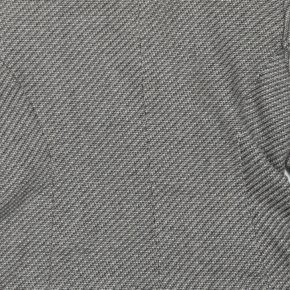 Marks & Spencer Womens Grey Herringbone Wool Jacket Blazer Size 14