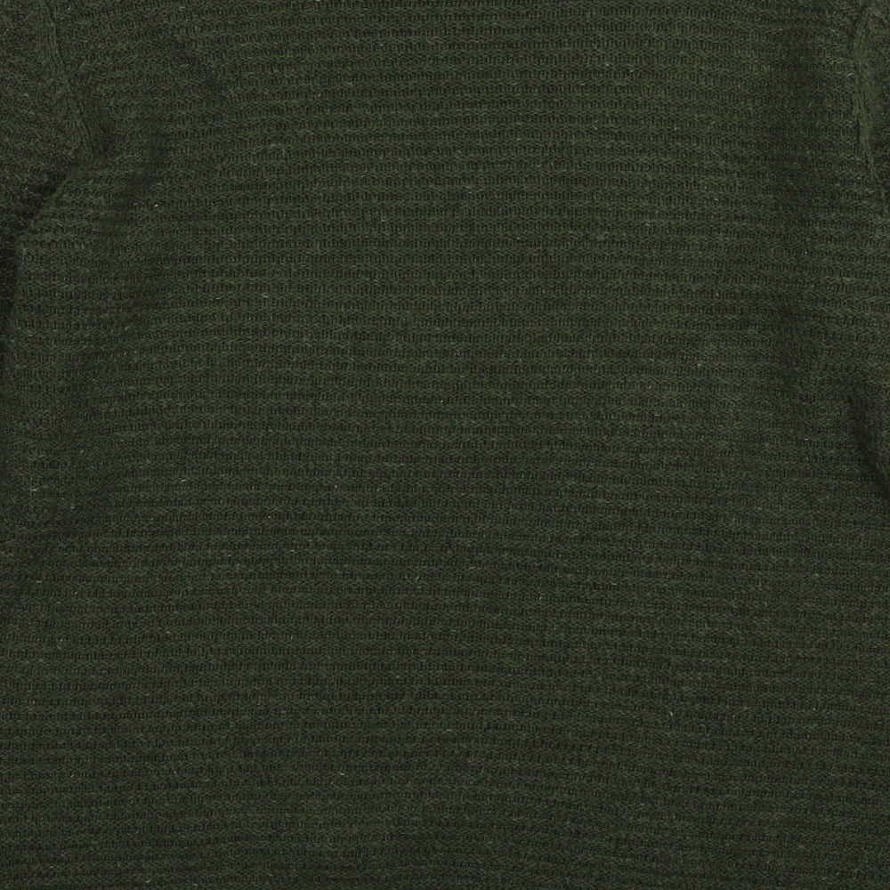 Cedar Wood State Mens Green Crew Neck Acrylic Pullover Jumper Size M