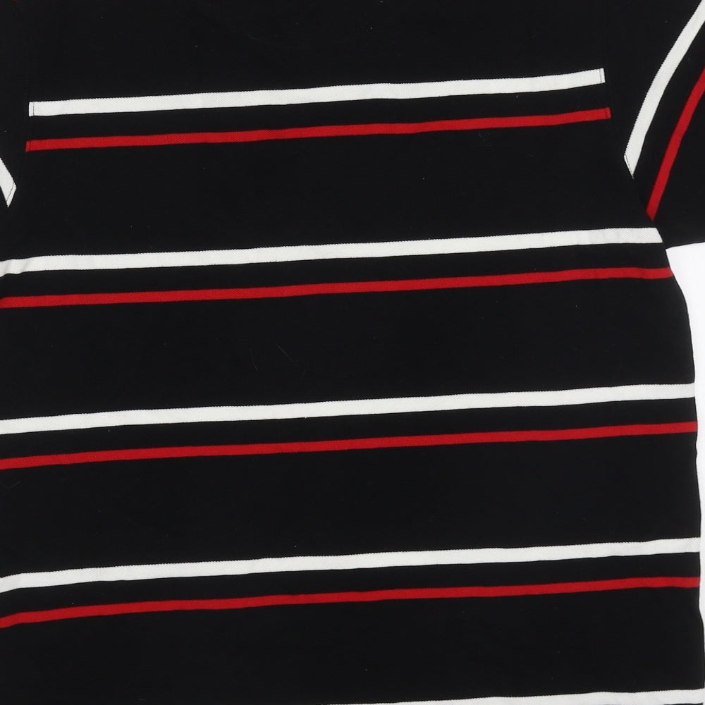 WRU Mens Multicoloured Striped Cotton Polo Size S Collared Pullover