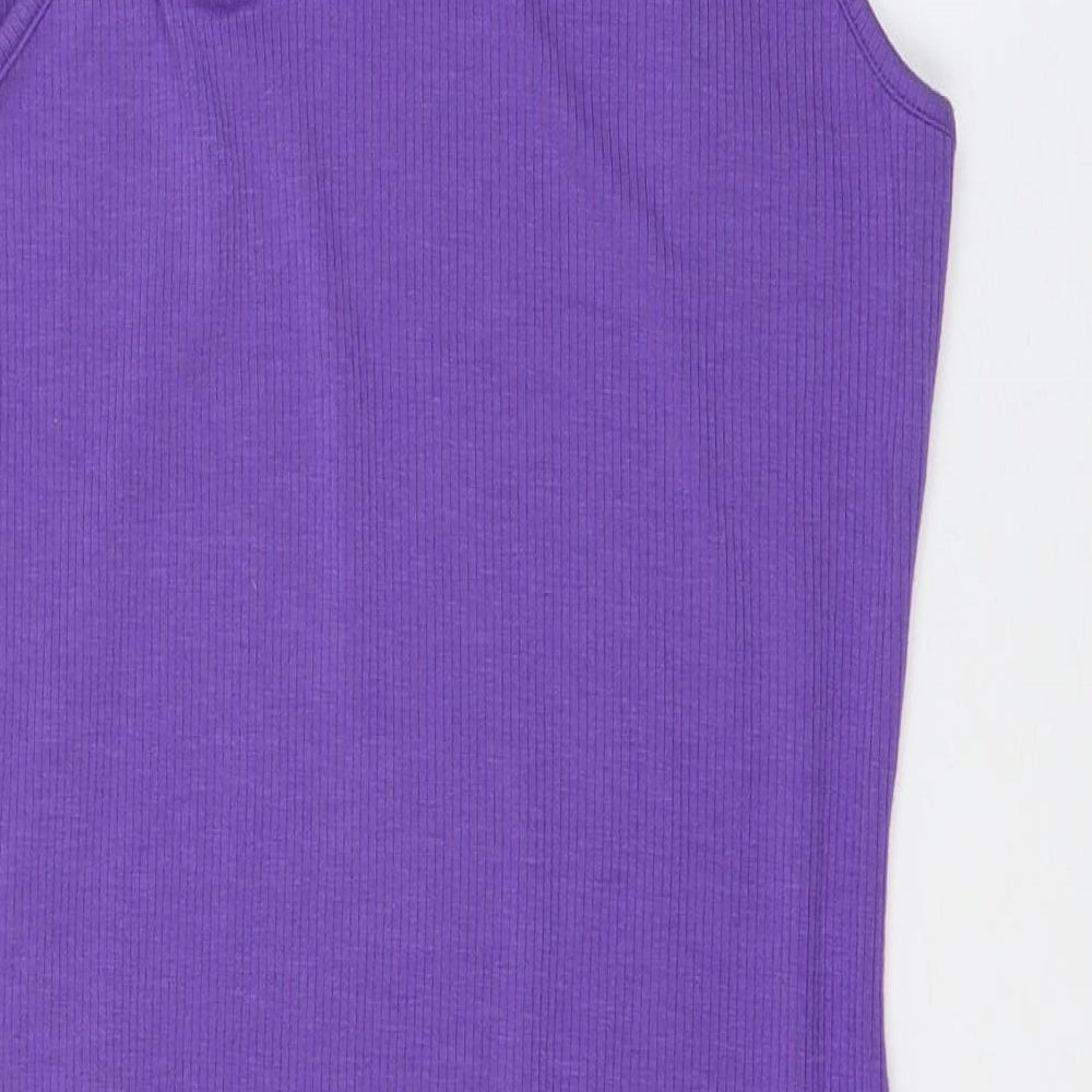 Primark Womens Purple Polyester Tank Dress Size S Round Neck - cut out shoulder