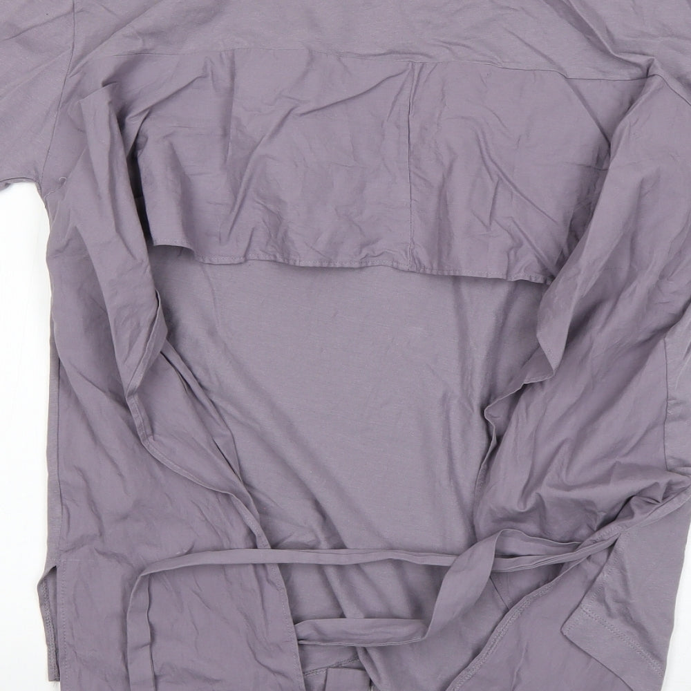 Zara Womens Purple Cotton Basic T-Shirt Size M Round Neck