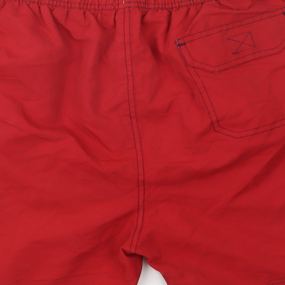 Dunnes Stores Mens Red Polyester Bermuda Shorts Size M L6 in Regular