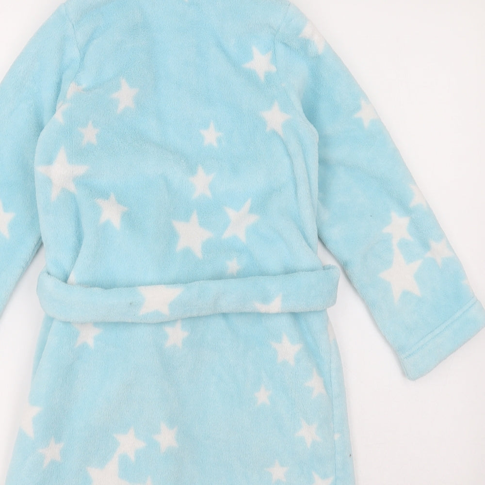 Marks and Spencer Girls Blue Geometric Polyester Gown Size 6-7 Years Tie - Star Pattern