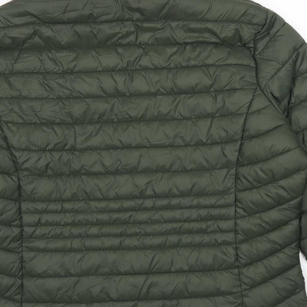 Primark Womens Green Puffer Jacket Jacket Size M Zip