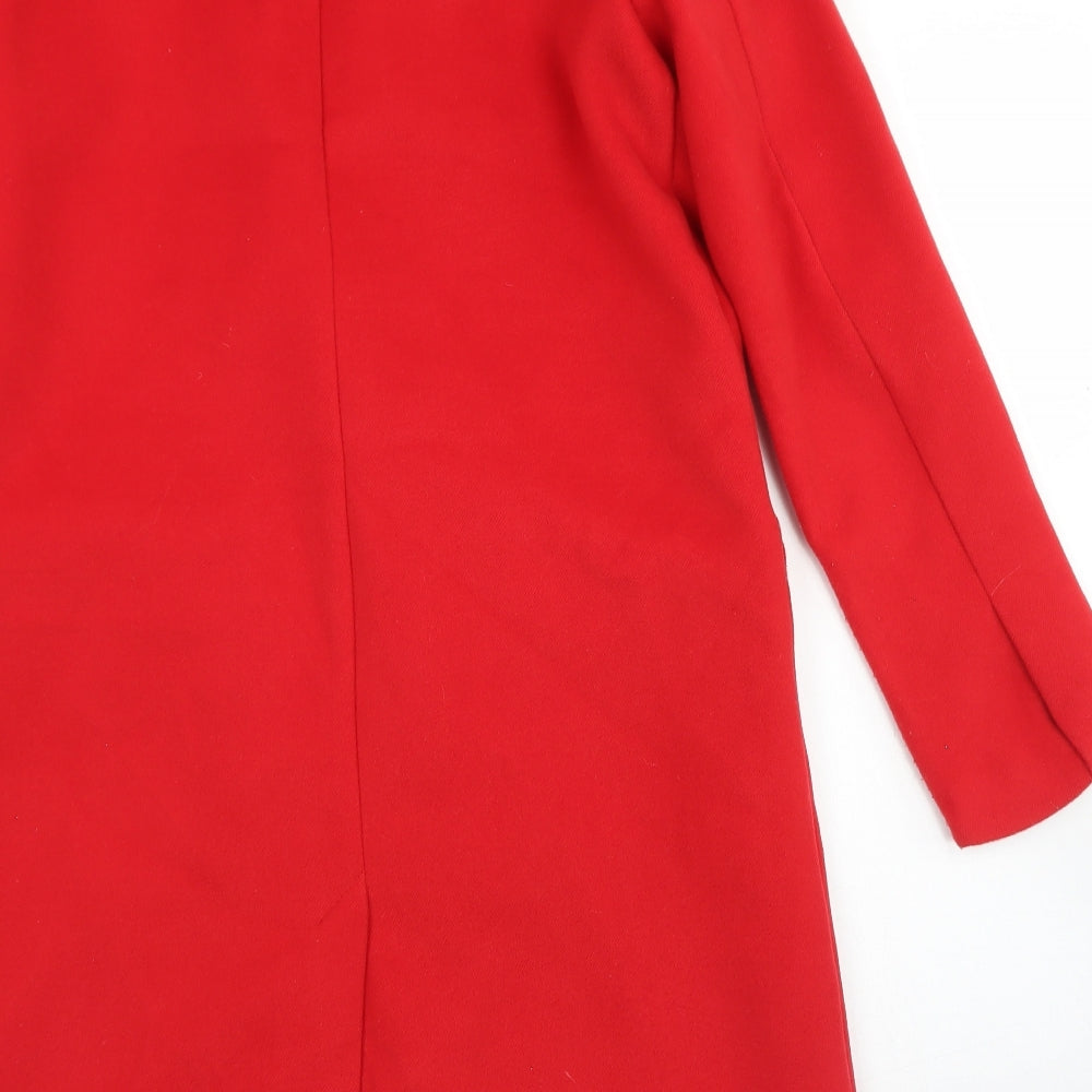 Brave Soul Womens Red Overcoat Coat Size 8 Button