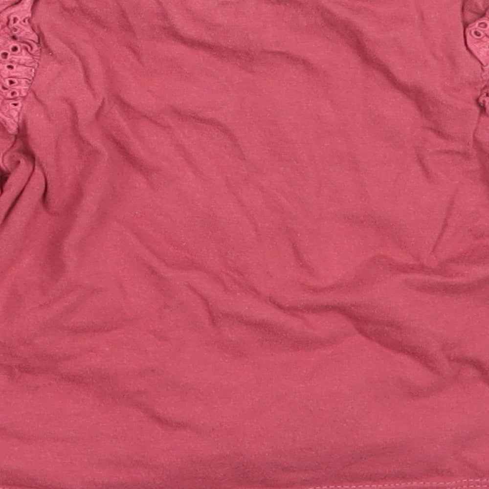 F&F Girls Pink Cotton Basic T-Shirt Size 0-3 Months Round Neck