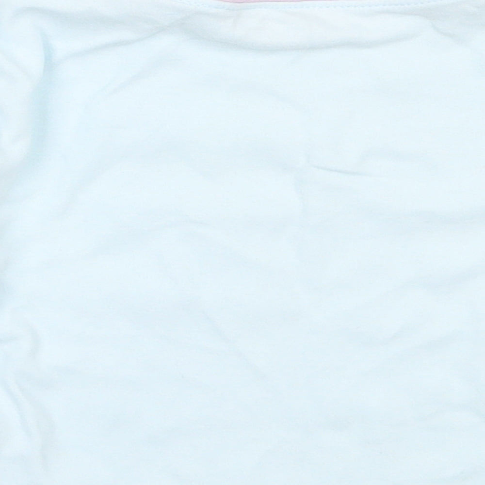 Dunnes Stores Girls Blue Cotton Basic T-Shirt Size 12-18 Months Round Neck - bunny