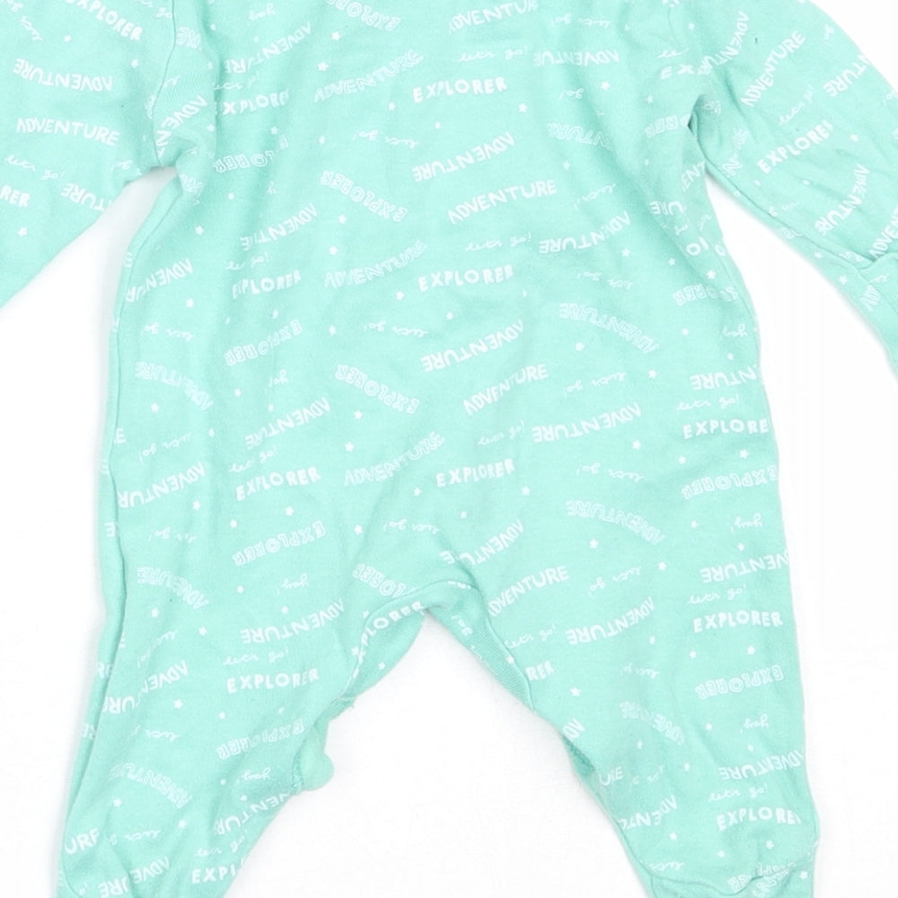 Primark Boys Green Cotton Babygrow One-Piece Size Newborn