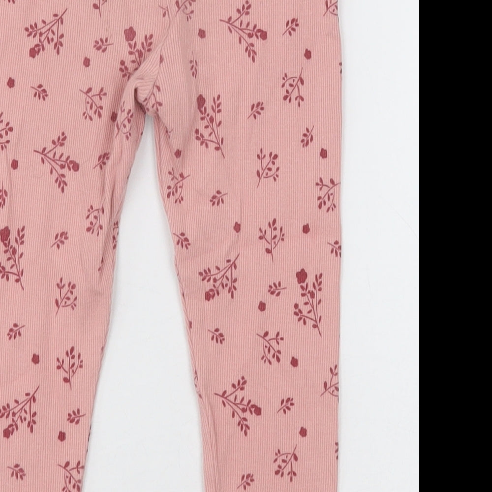 George Girls Pink Geometric Cotton Capri Trousers Size 2-3 Years Regular
