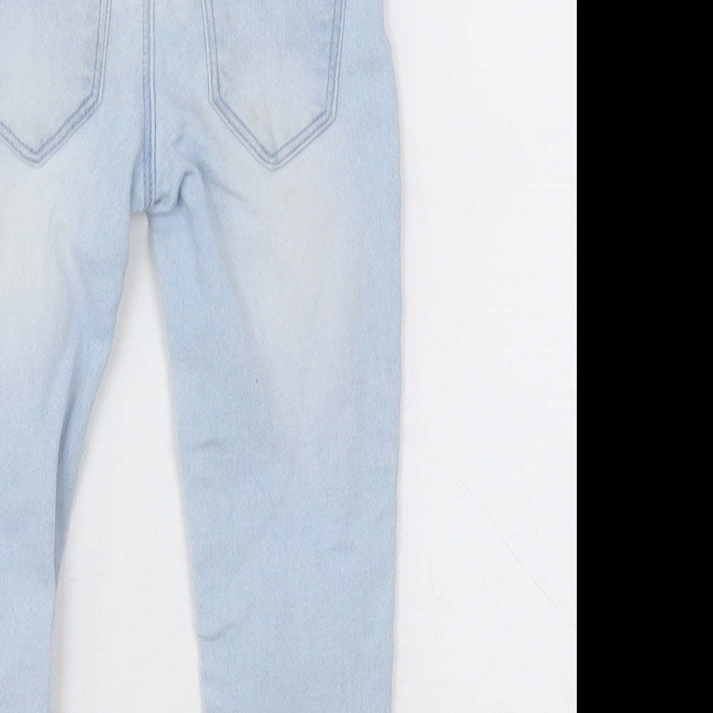 Primark Girls Blue Cotton Skinny Jeans Size 2-3 Years Regular Button