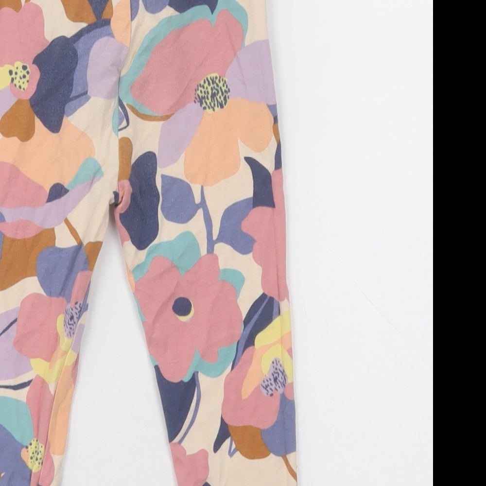 NEXT Girls Multicoloured Floral Cotton Capri Trousers Size 2 Years Regular