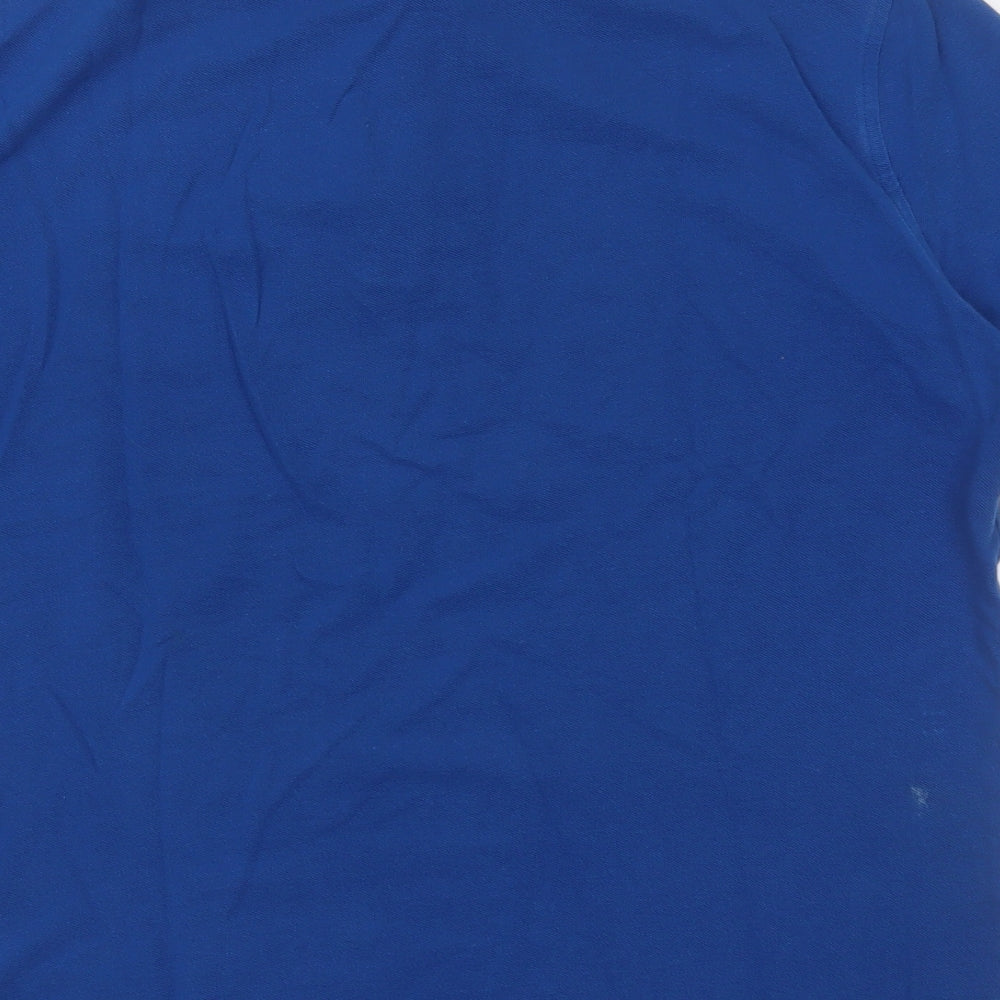 Hackett Mens Blue Cotton Basic Polo Size M Collared Button