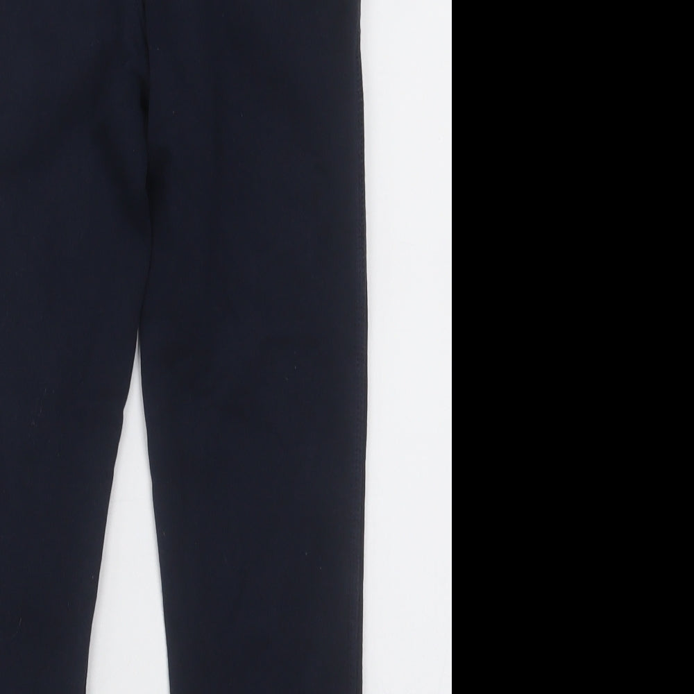 Marks and Spencer Boys Blue Cotton Jogger Trousers Size 7-8 Years Regular Tie