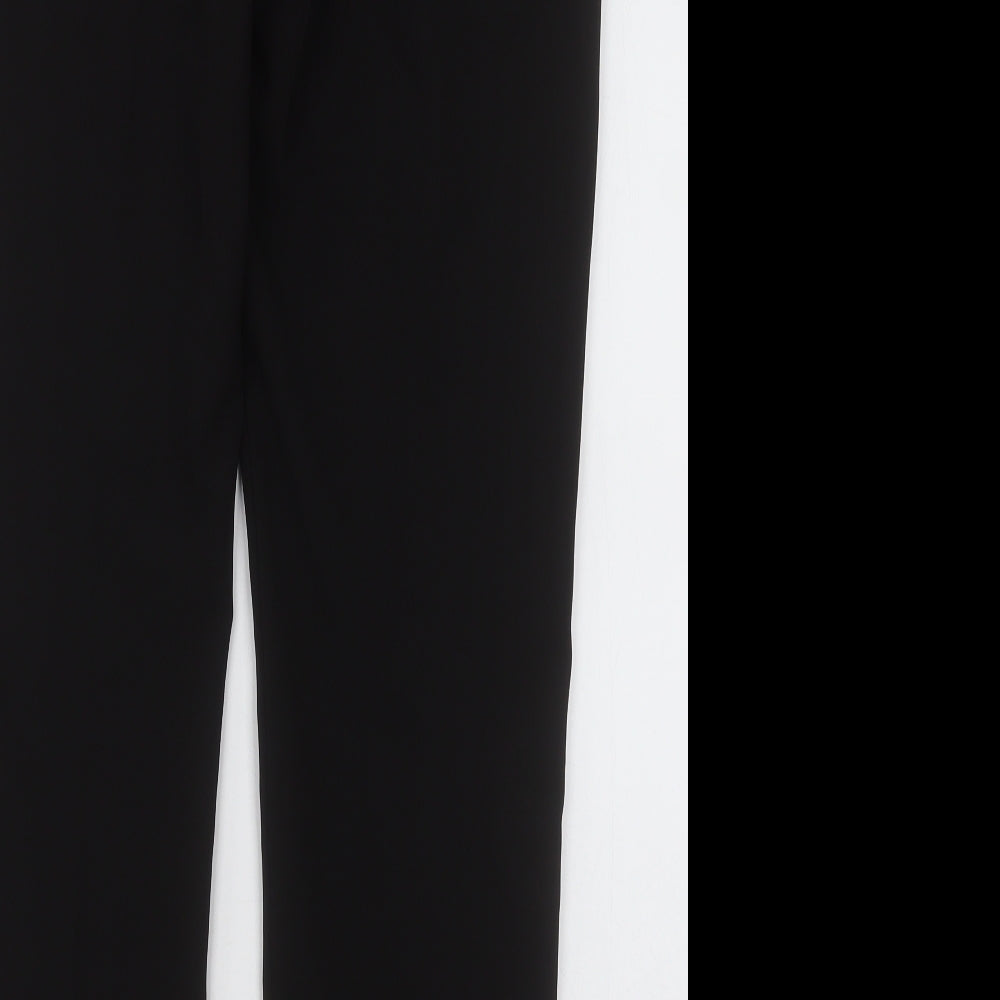 M&Co Womens Black Polyester Trousers Size 12 L32 in Regular Hook & Eye