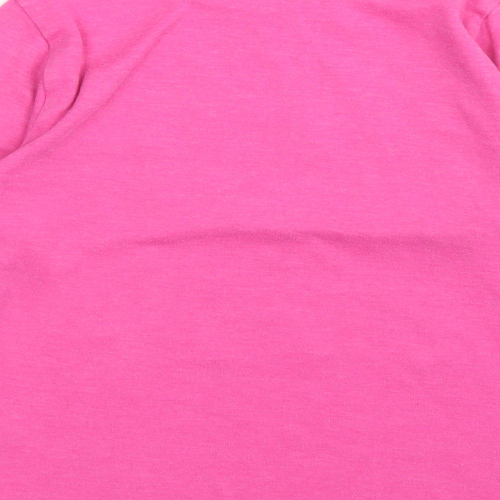 George Girls Pink Cotton Basic T-Shirt Size 9-10 Years Crew Neck