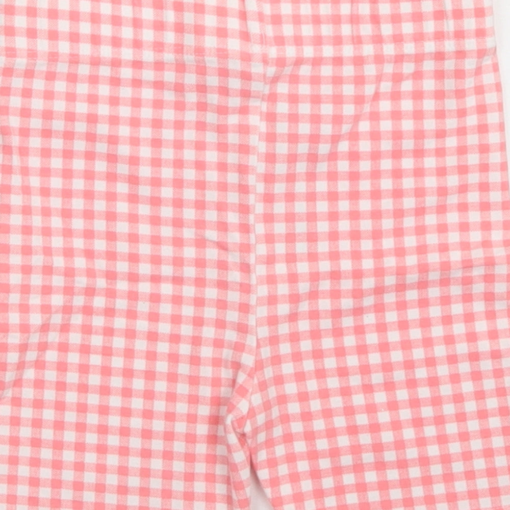 George Girls Pink Check Cotton Cargo Leggings Size 12-18 Months
