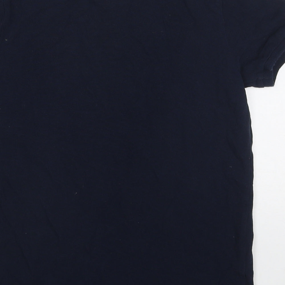 Marks and Spencer Boys Blue Cotton Basic Polo Size 9-10 Years Collared Pullover