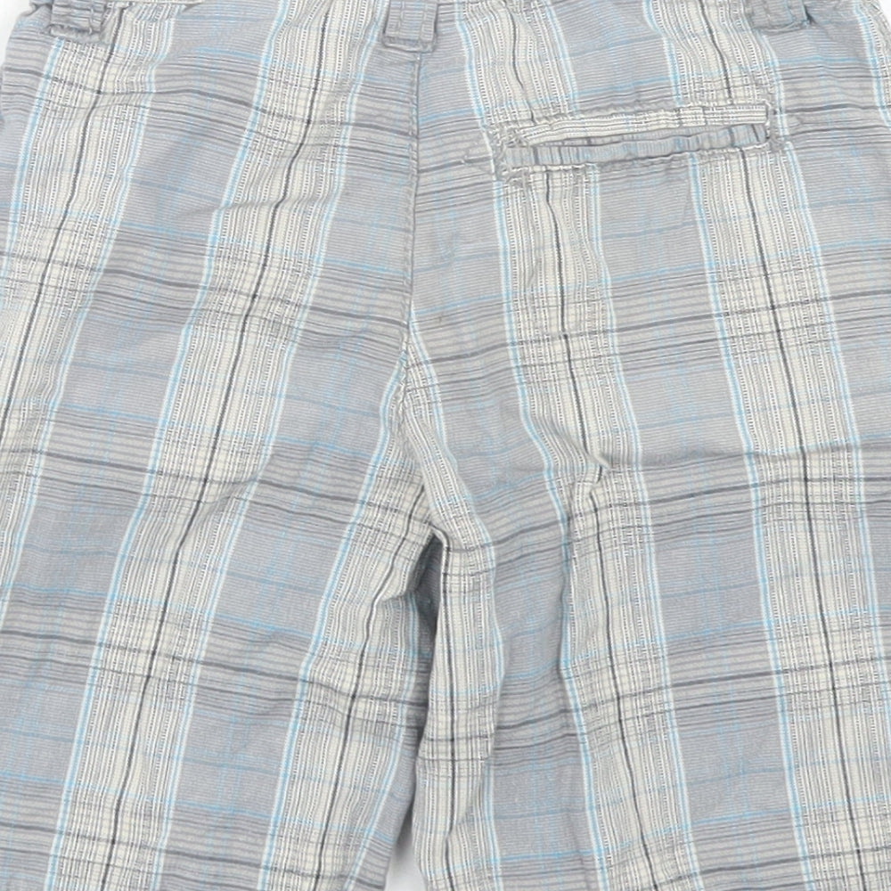 Kenneth Cole Reaction Boys Blue Plaid Cotton Chino Shorts Size 2 Years Regular Snap