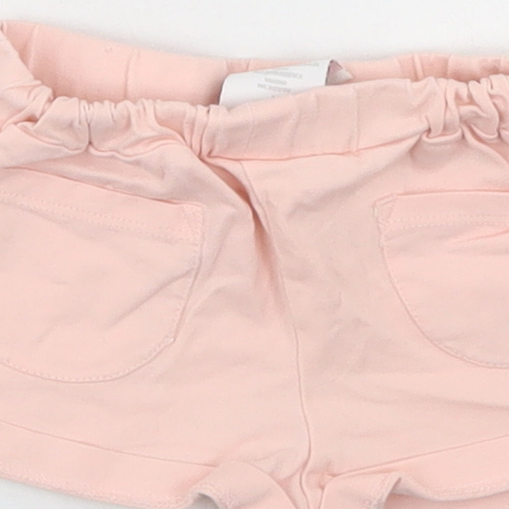 TJX Girls Pink Cotton Cropped Trousers Size 9-12 Months