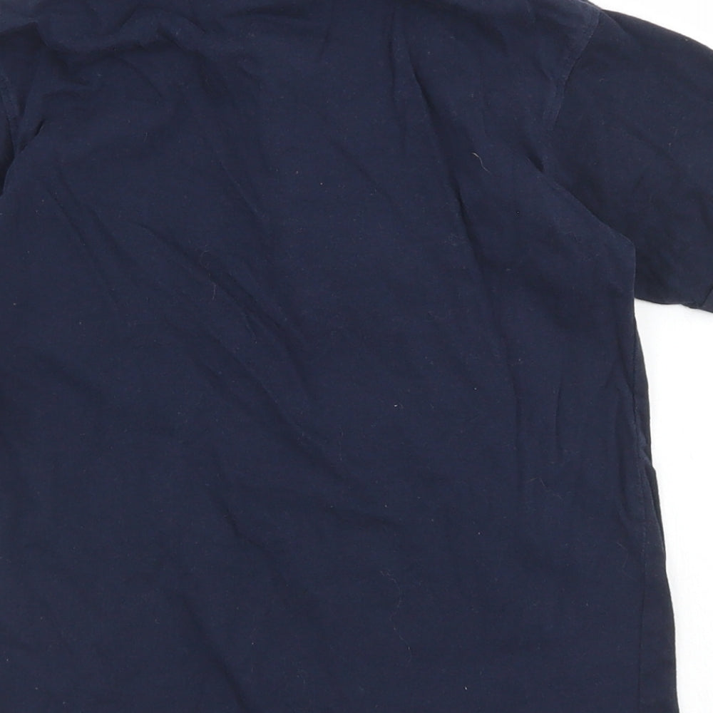 Rebel Boys Blue Cotton Basic Polo Size 7-8 Years Collared Button