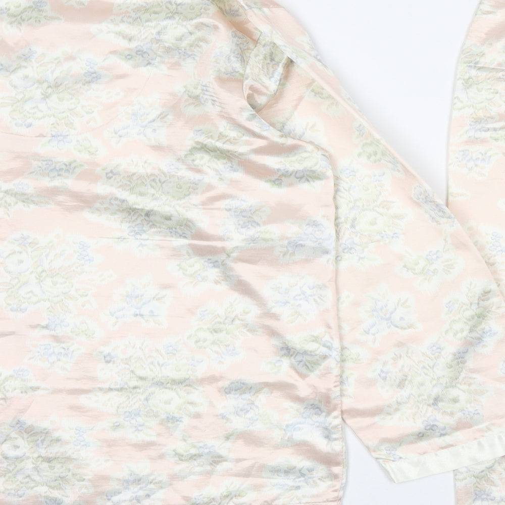 Amanda Steward Womens Pink Floral Polyester Top Pyjama Set Size XS Button