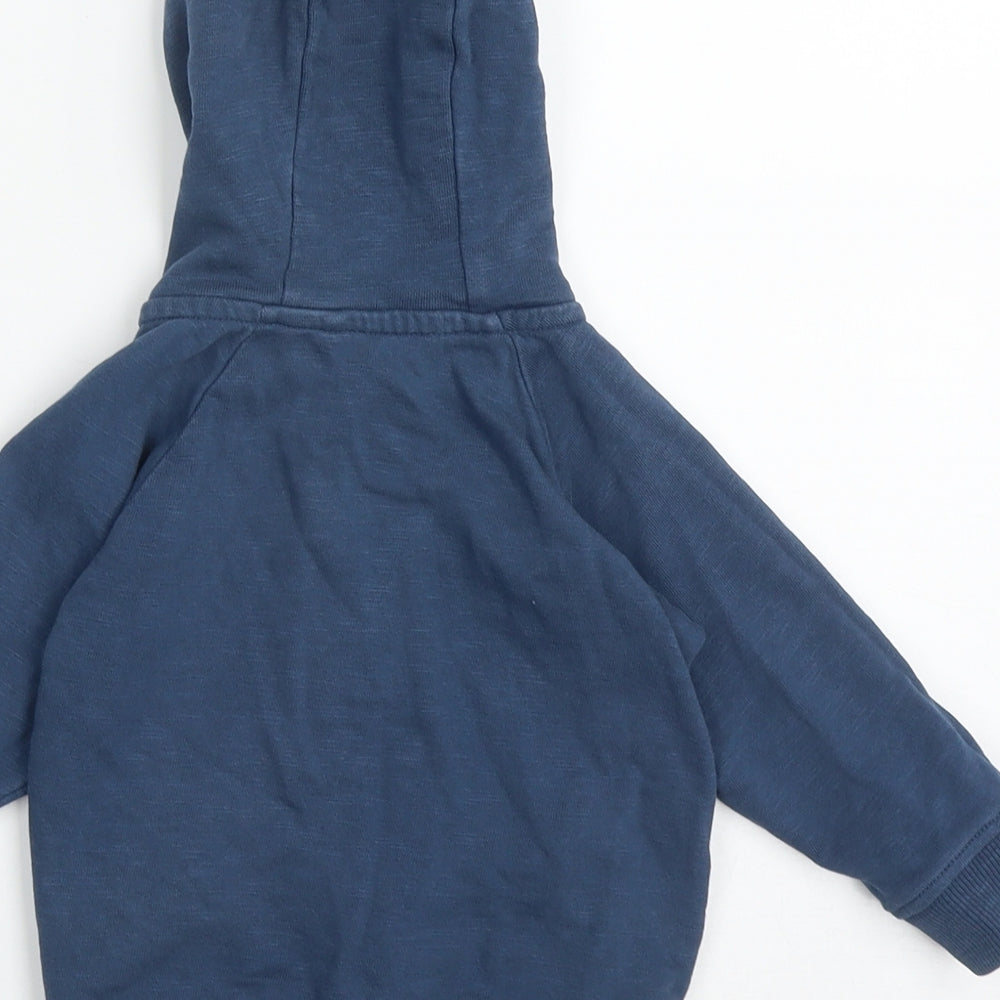 mext Boys Blue Cotton Full Zip Jumper Size 9-12 Months Zip