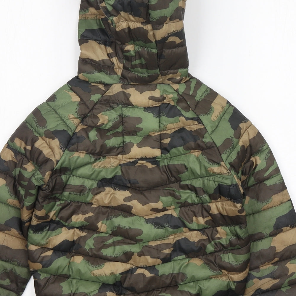 M&S Boys Multicoloured Camouflage Puffer Jacket Jacket Size 4-5 Years