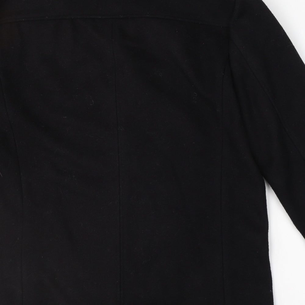 Primark Mens Black Pea Coat Coat Size M Zip