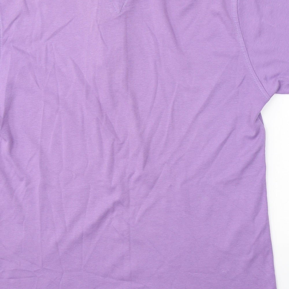 Tommy Hilfiger Mens Purple Cotton Polo Size L Collared