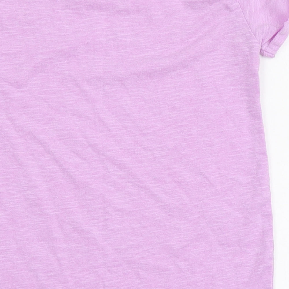 Dunnes Stores Girls Purple Polyester Basic T-Shirt Size 7-8 Years Round Neck