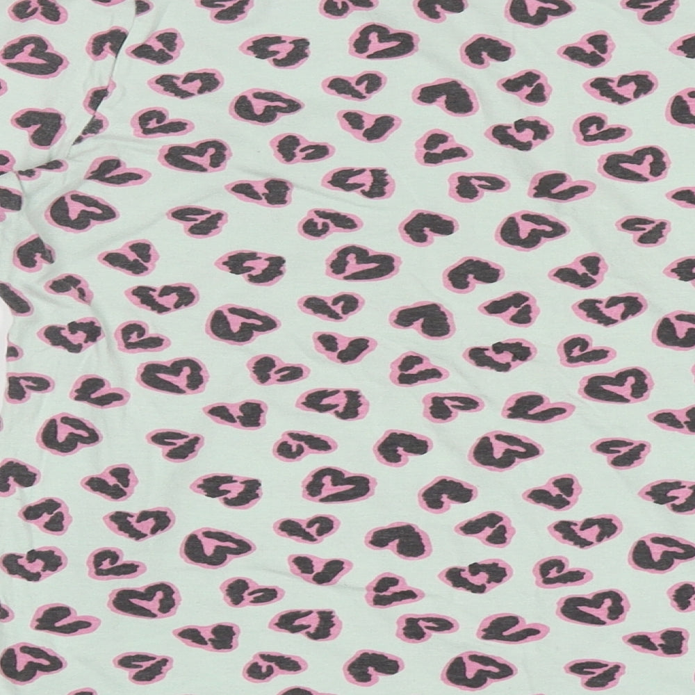 F&F Girls Green Animal Print Cotton Cami Pyjama Top Size 12-13 Years Pullover