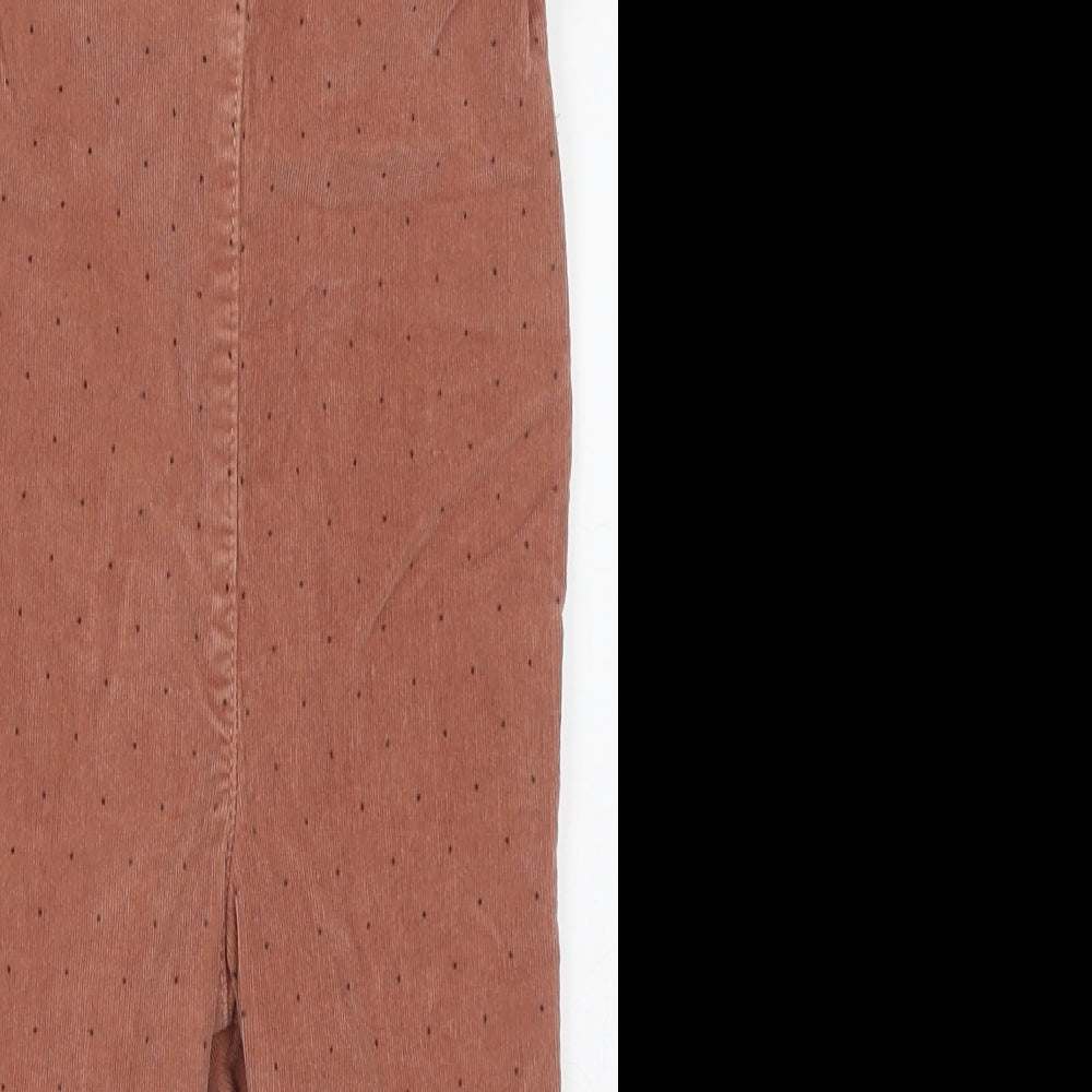 Dunnes Stores Girls Brown Polka Dot Cotton Dungaree One-Piece Size 18-24 Months Button