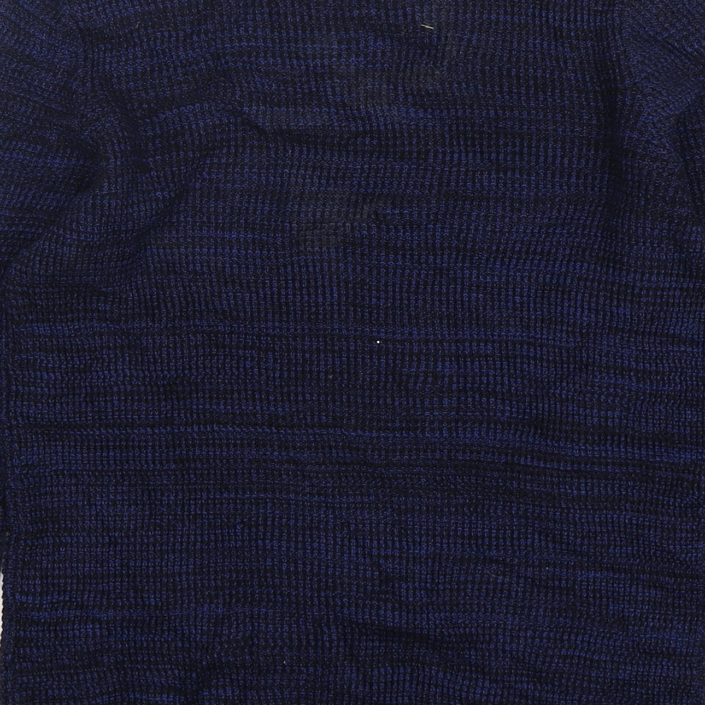 H&M Mens Blue Round Neck Acrylic Pullover Jumper Size S