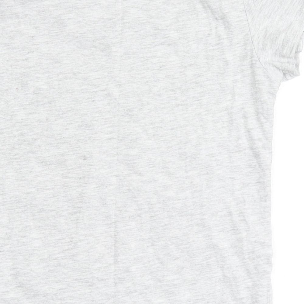 PEP & CO Girls Grey Cotton Basic T-Shirt Size 7-8 Years Round Neck - All about having fun